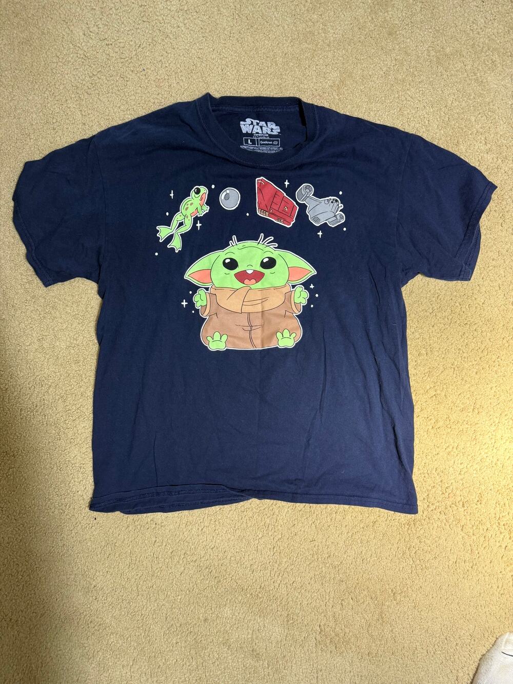 Star Wars "Grogu / Baby Yoda" Graphic T-Shirt (Navy Blue)